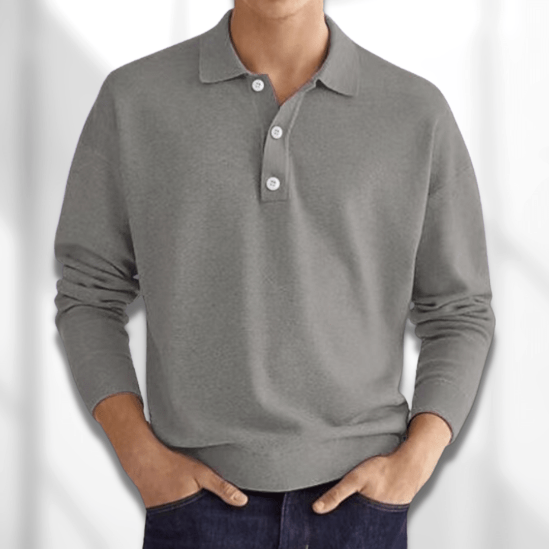 Modern Fit Heren Polo met Lange Mouwen – Lennard