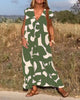 V-Hals Maxi Jurk met Print - Bella