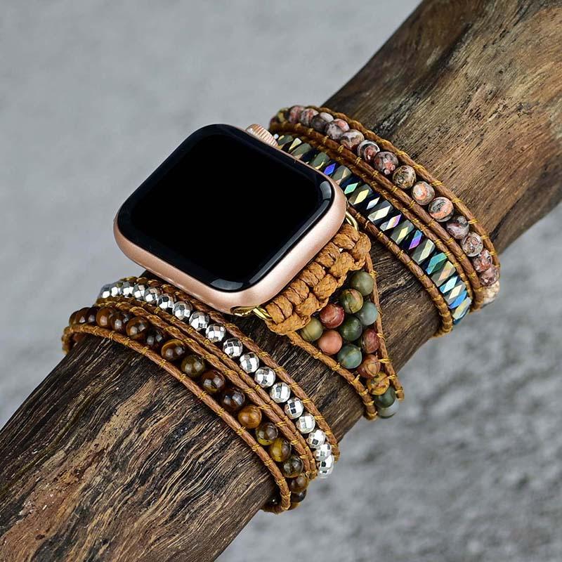Tijgeroog Versterkende Apple Watch Horlogeband - Orion