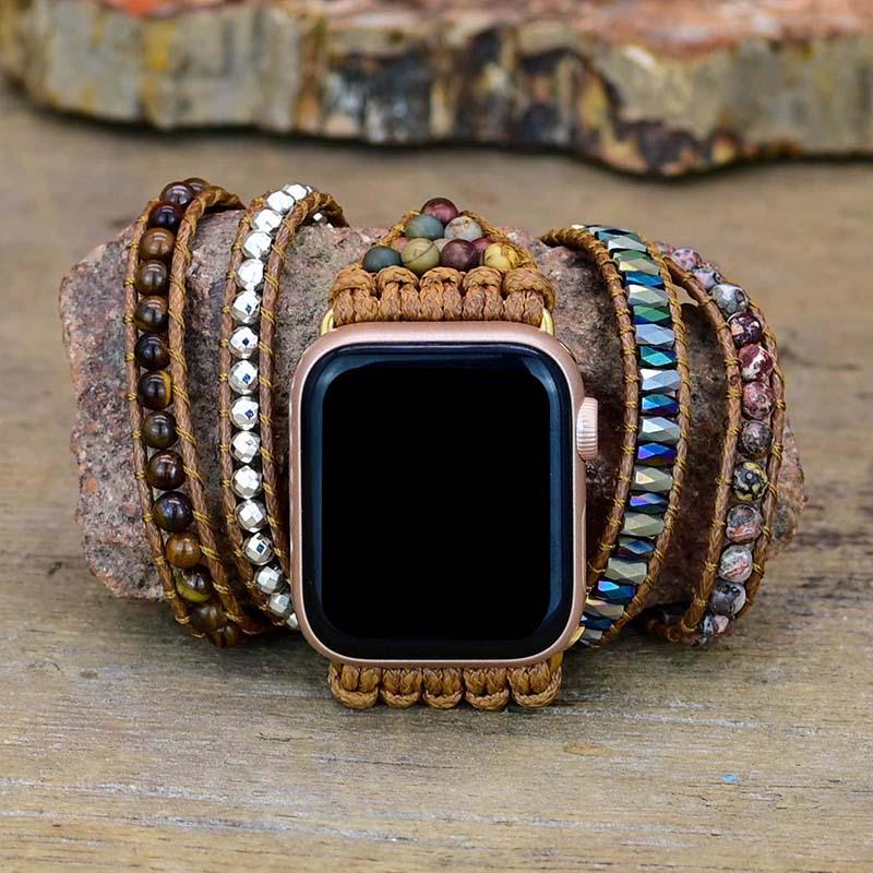 Tijgeroog Versterkende Apple Watch Horlogeband - Orion