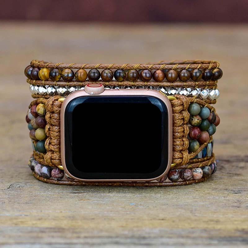Tijgeroog Versterkende Apple Watch Horlogeband - Orion