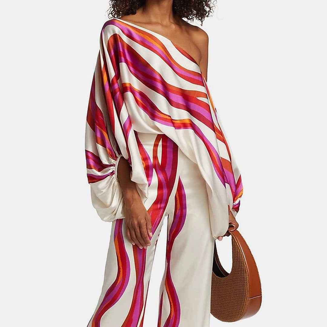 Tweedelige Dames set met print & losse pasvorm – Valeria