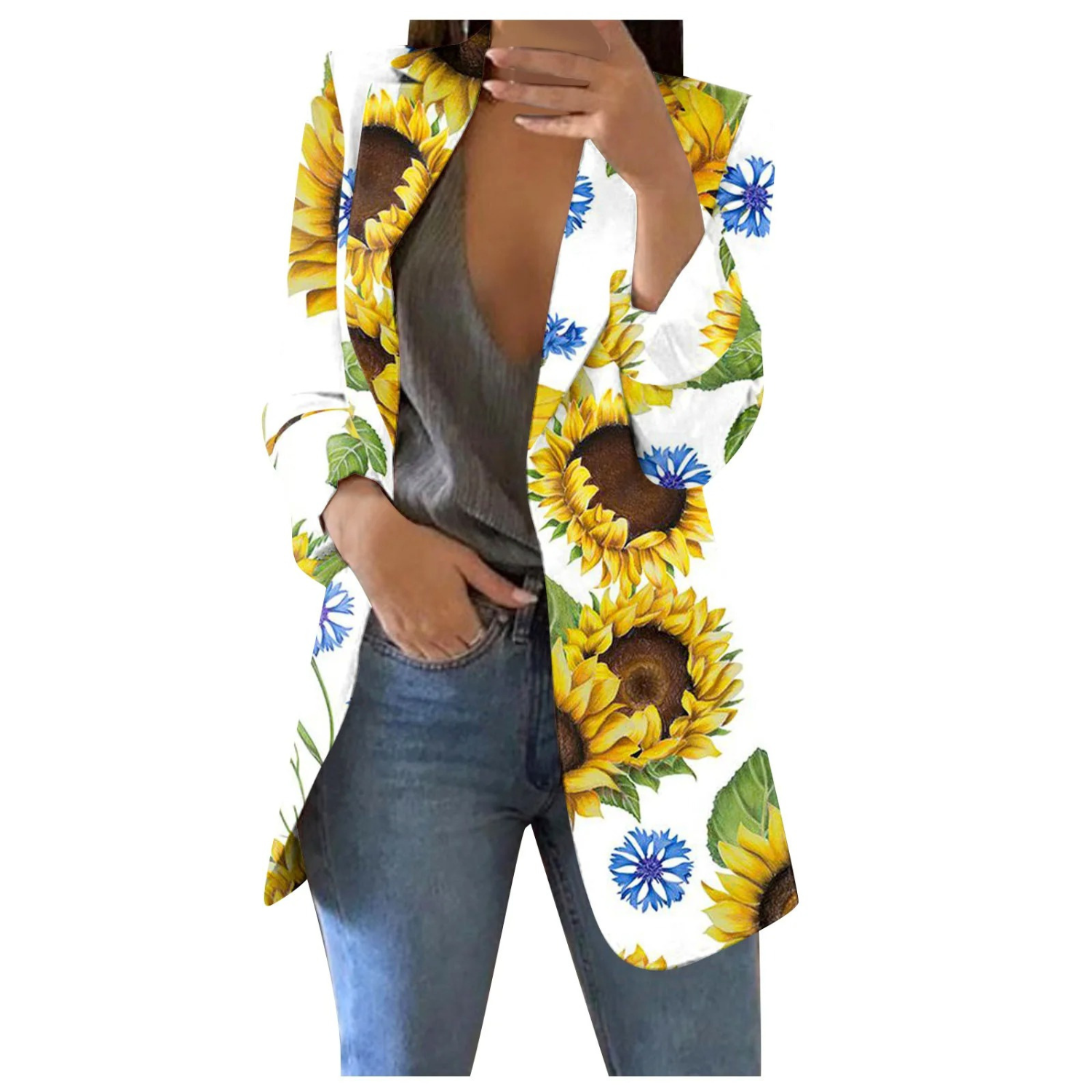 Geprinte Cropped Dames Blazer - Savannah