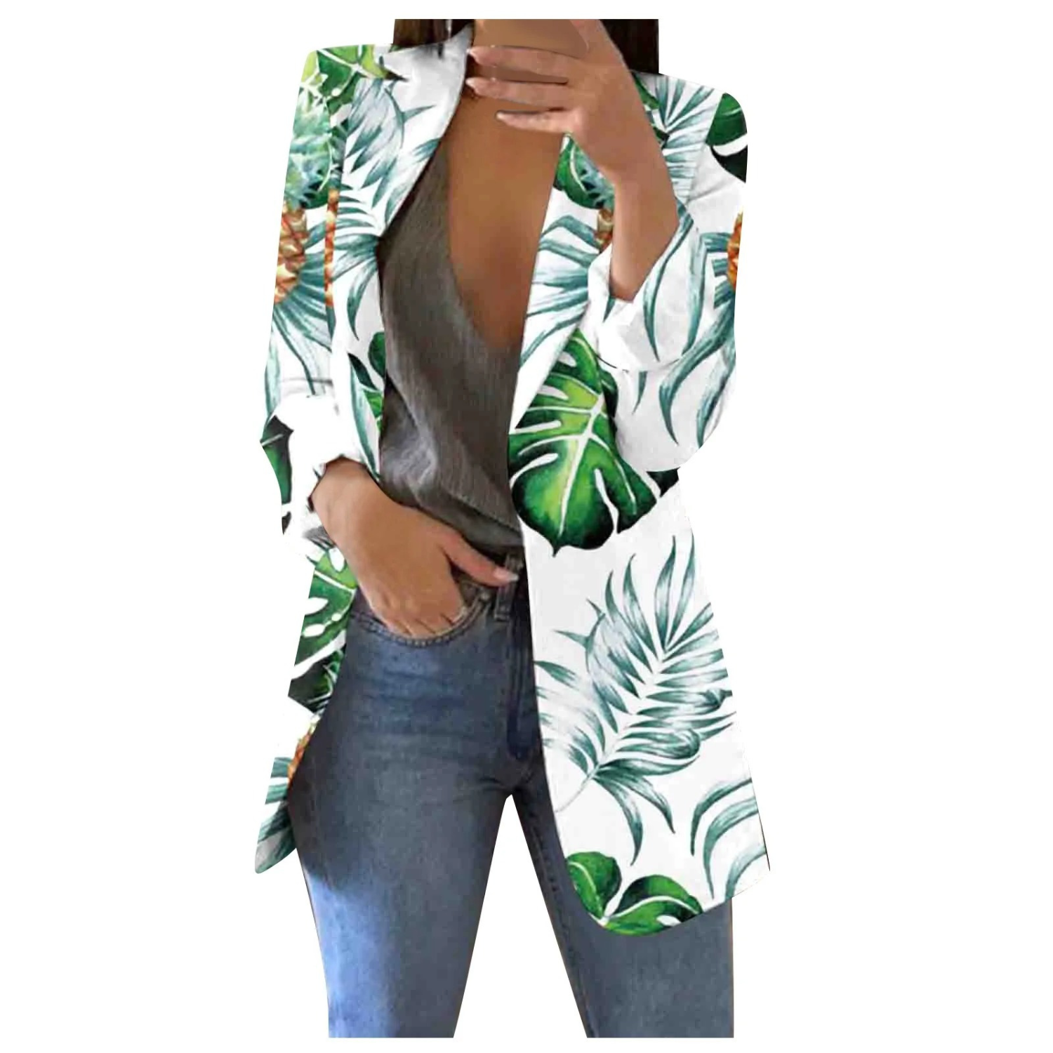 Geprinte Cropped Dames Blazer - Savannah
