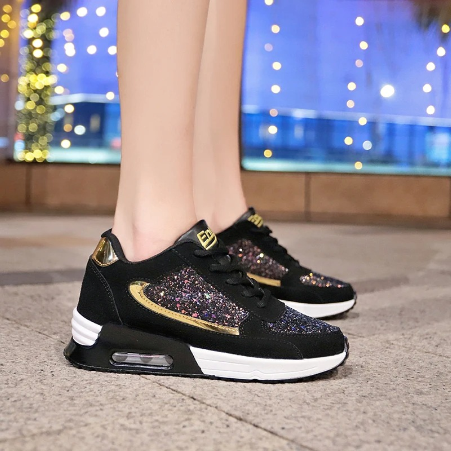 Glitter Damesschoenen voor Ademend Comfort - SparkleFit