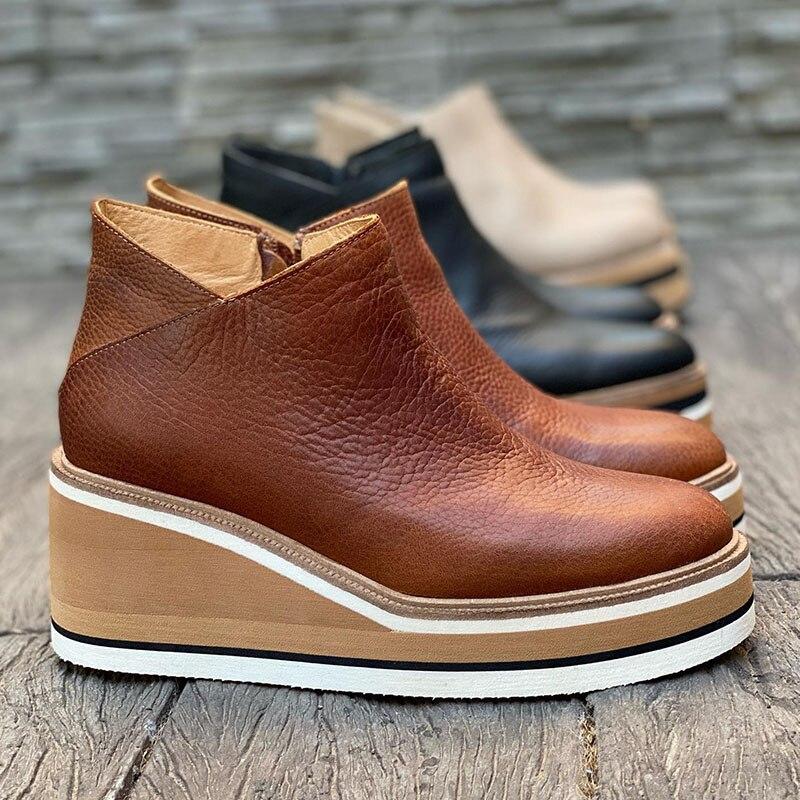 Comfortabele Plateau Enkellaarsjes - Mira