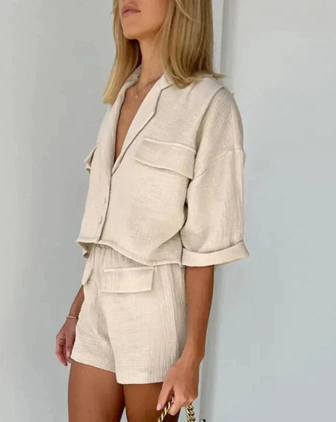 Twee-delig zomerset van katoen voor dames – Kaja