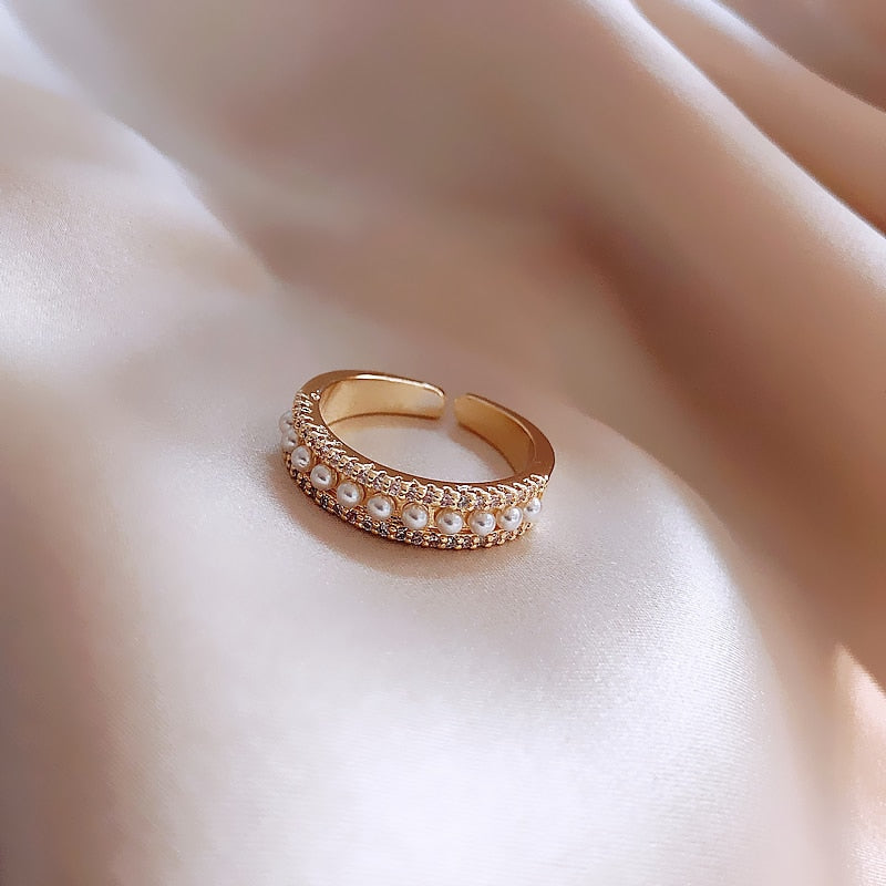 Luxueuze Gouden Ring met Parel - Martina