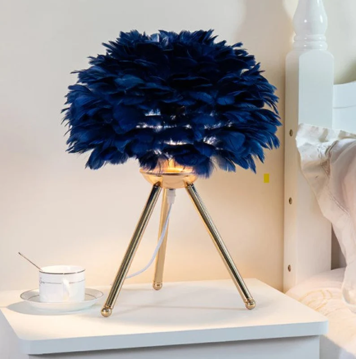 Dimbare Tafellamp met Luxe Veren – Pluma
