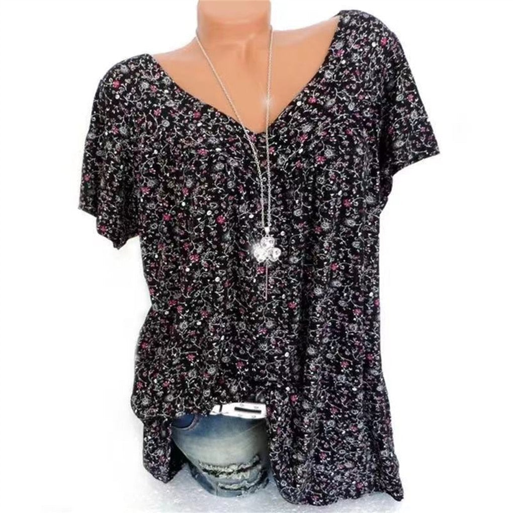 Dames Boho Zomerblouse met Bloemenprint - Celeste
