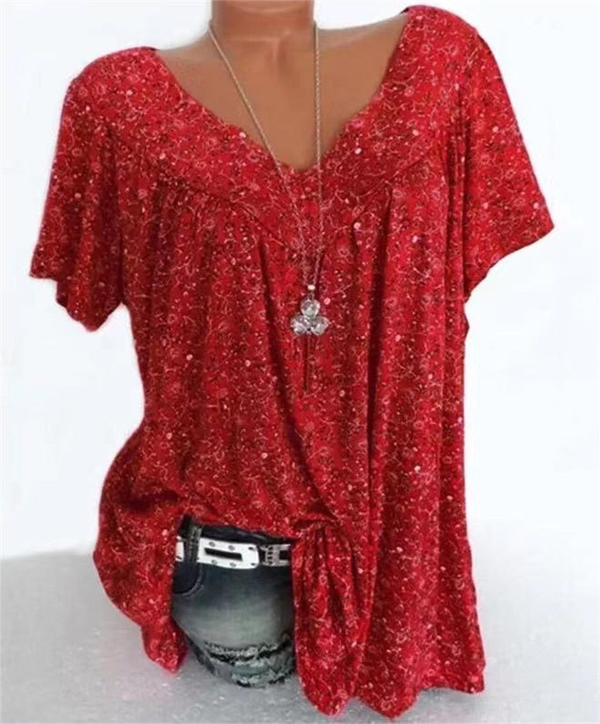 Dames Boho Zomerblouse met Bloemenprint - Celeste