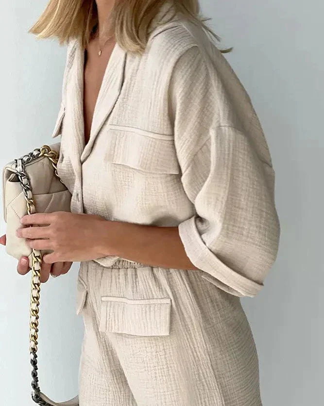 Twee-delig zomerset van katoen voor dames – Kaja