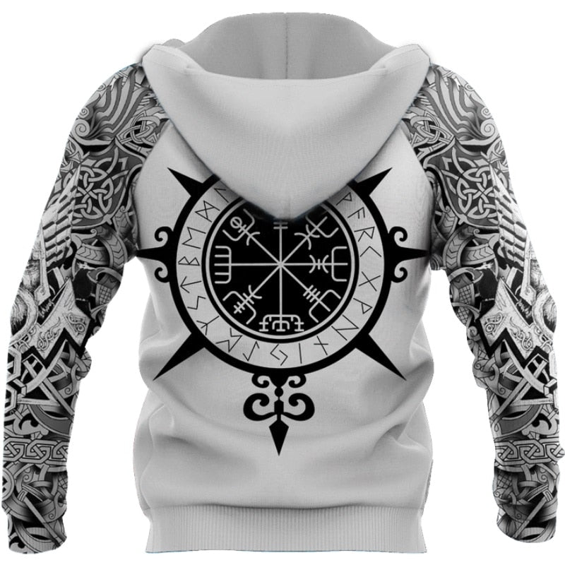 Viking Hoodie met Runen- en Krijgermotieven – Eirik