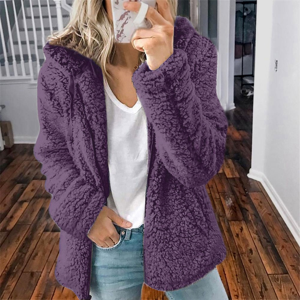 Fluffy Damesvest met Capuchon - Sofia