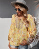 Vintage Boho zomerblouse met bloemenprint en lange mouwen – Sana