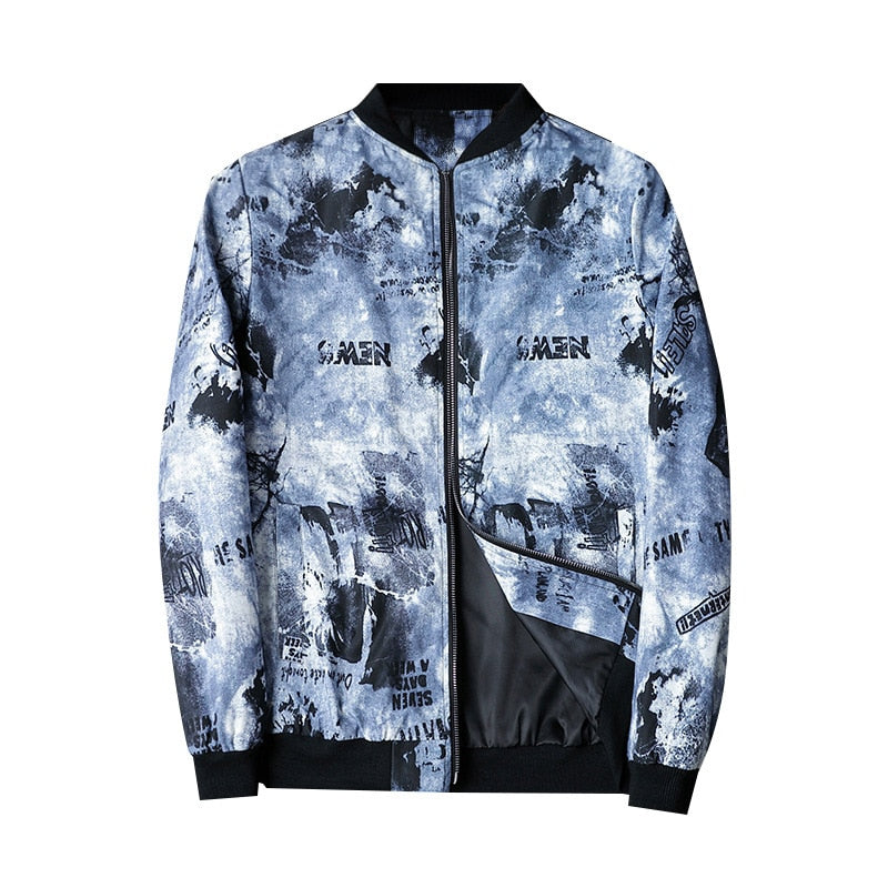 Heren Bomberjack met Abstracte Print - Enzo