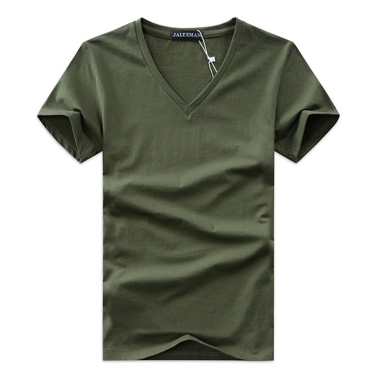 Slim Fit V-hals T-shirt heren – Jonas