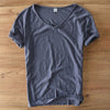 Heren V-hals Linnen Shirt - Luca