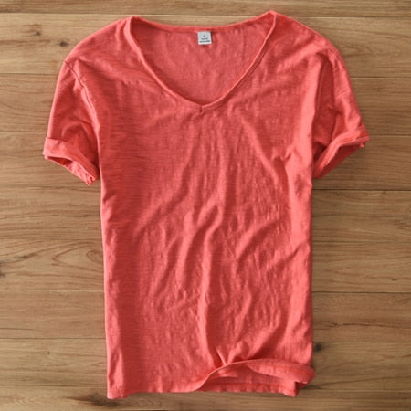 Heren V-hals Linnen Shirt - Luca