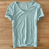 Heren V-hals Linnen Shirt - Luca