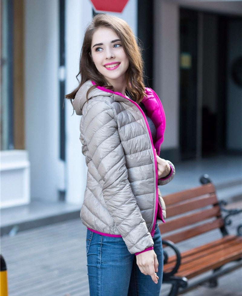 Stijlvol Omkeerbaar Dames Donsjack - Aurora