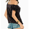 Trendy One Shoulder T-shirt met pailletten voor zomernachten -  GlamGlanz