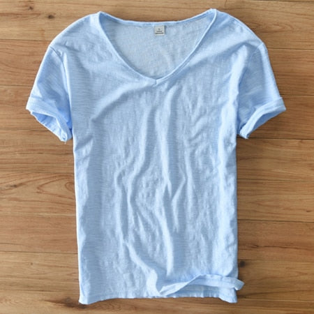 Heren V-hals Linnen Shirt - Luca