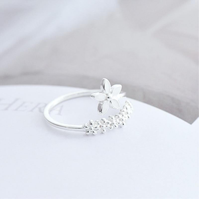 Verstelbare Zilveren Ring met Emaille Wildbloemen - Amaril
