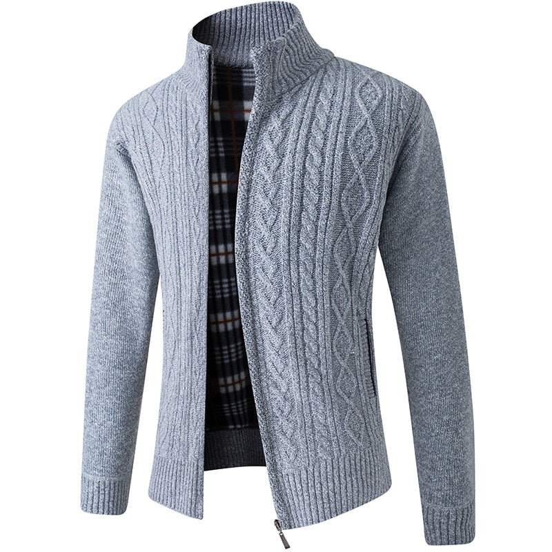 Herenhoodie Gebreid Vest Dikke Trui Full Zip Fleece