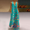 Trendy Mouwloos Maxi Zomerjurk met Vlinderpatroon – Malia