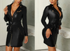 Bia Dress | Met leather look en sexy fit