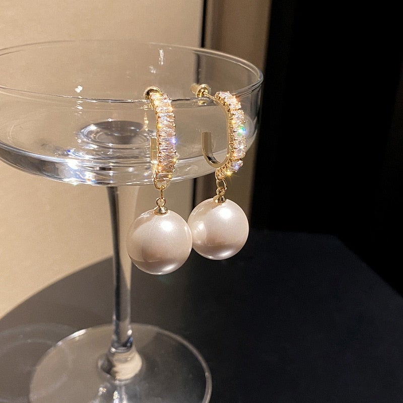 Luxe Parel Oorbellen met Zirkonia - Delphine