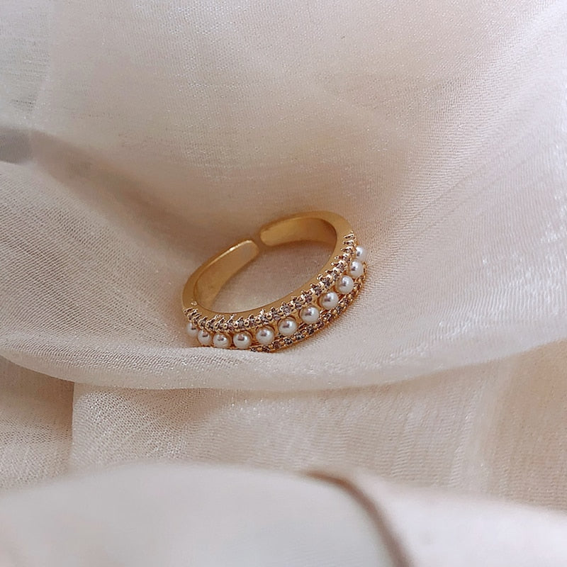 Luxueuze Gouden Ring met Parel - Martina