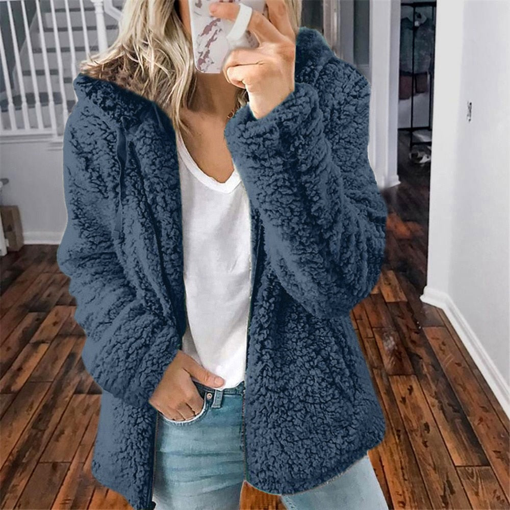 Fluffy Damesvest met Capuchon - Sofia