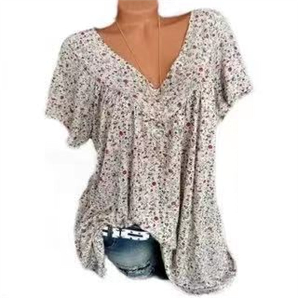 Dames Boho Zomerblouse met Bloemenprint - Celeste
