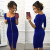 Herfst Bodycon Jurk met Rits – Clara