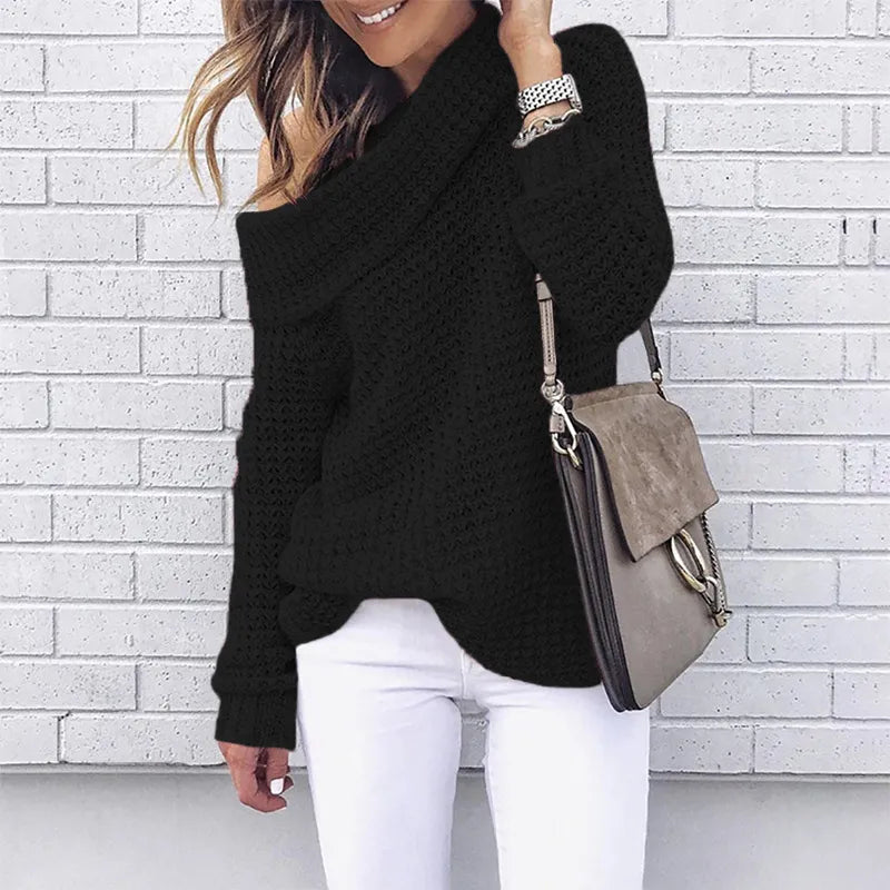 Dames Off-Shoulder Gebreide Trui – Selina