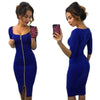 Herfst Bodycon Jurk met Rits – Clara