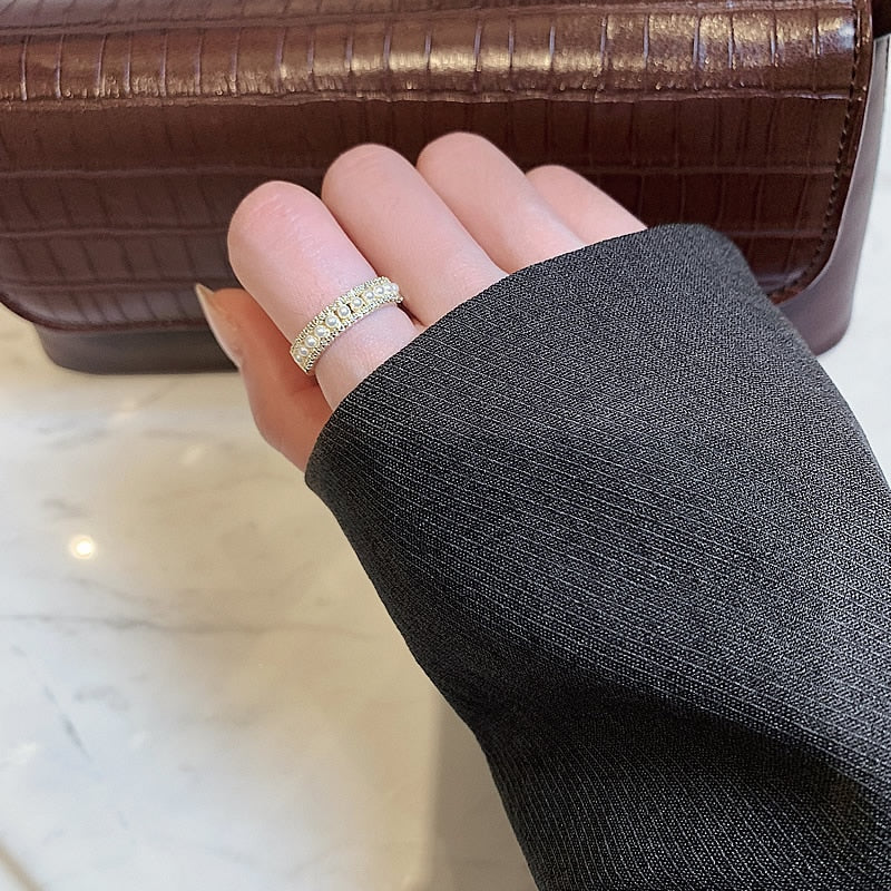 Luxueuze Gouden Ring met Parel - Martina