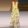 Trendy Mouwloos Maxi Zomerjurk met Vlinderpatroon – Malia
