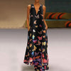 Trendy Mouwloos Maxi Zomerjurk met Vlinderpatroon – Malia