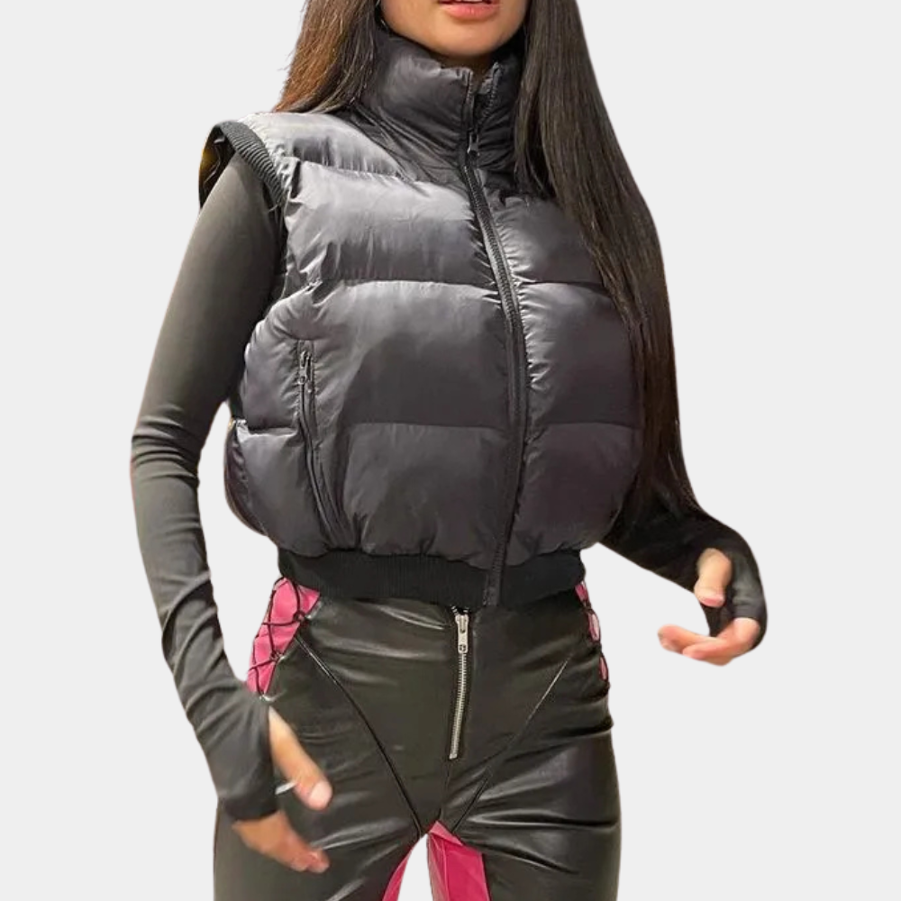 Zwarte Gewatteerde Dames Bodywarmer voor Comfort en Warmte - Naia