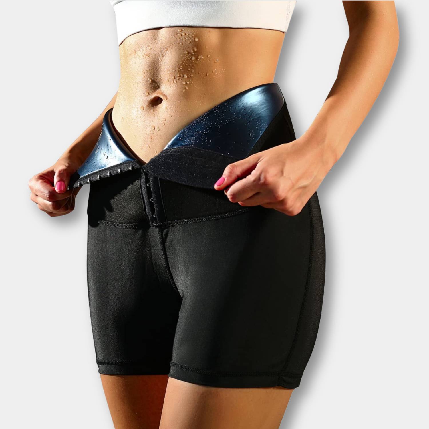 Hoge Taille Sauna Zweetbroek met Taille Trainer - SweatSculpt