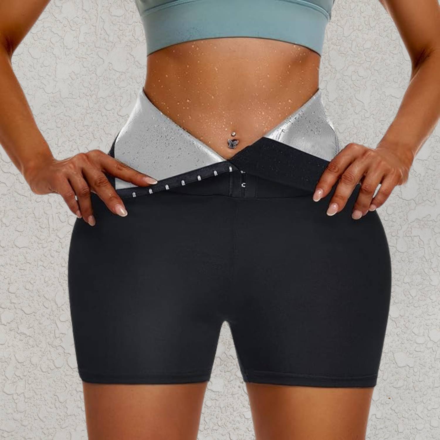Hoge Taille Sauna Zweetbroek met Taille Trainer - SweatSculpt