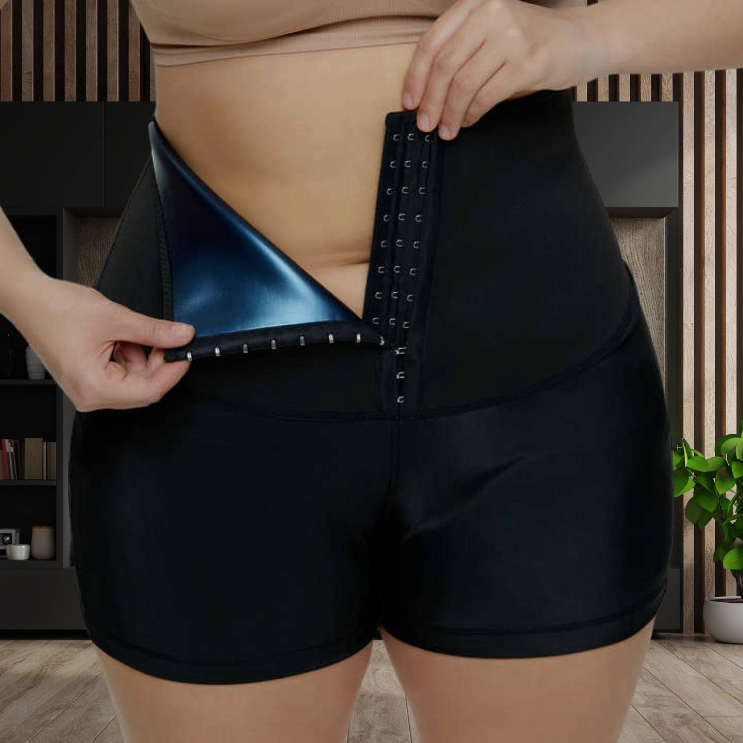 Hoge Taille Sauna Zweetbroek met Taille Trainer - SweatSculpt