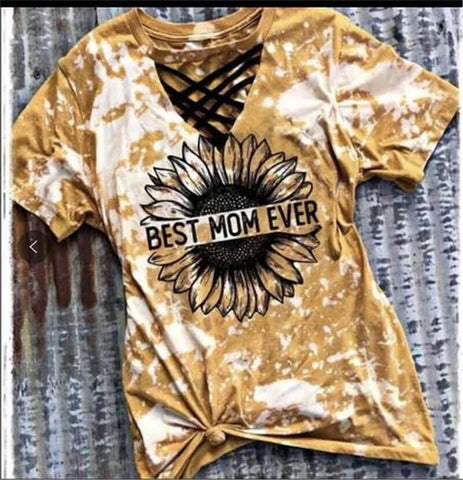 Trendy dames T-shirt met cut-out ontwerp en tie-dye patroon - Norina