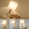 Flexibele Robot Bureaulamp van Massief Hout – LumoBot