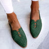 Handgevlochten leren slippers voor dames - Clara