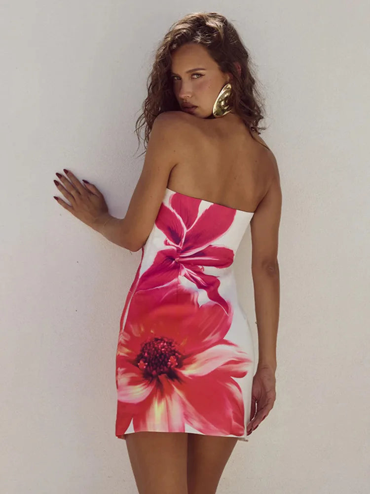 Strapless Zomerjurk met bloemenprint – Zoey