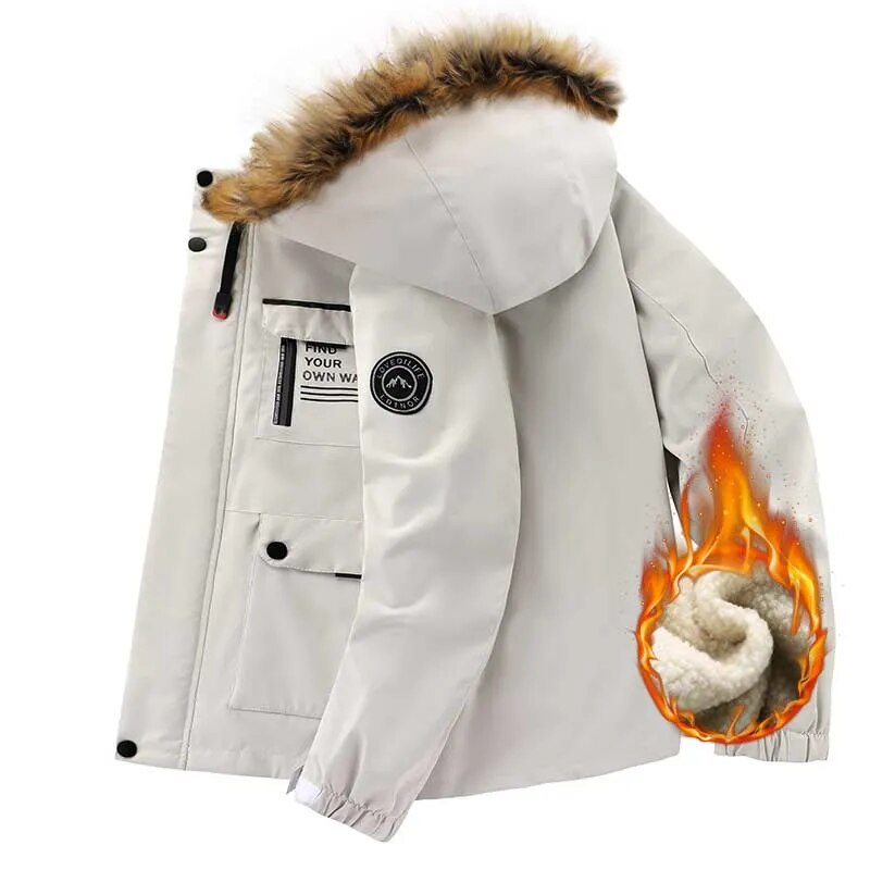 Winterparka met Fleecevoering | Winddicht jack met capuchon